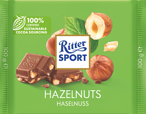 Шоколад Ritter Sport молочный с дроблёным лесным орехом 100 г — фото 1