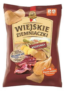 Картофельные чипсы Wiejskie Ziemniaczki со вкусом бекона 130 г — фото 1