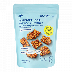 Кранч-гранола SunFill з мигдалем та фундуком 150 г — фото 1
