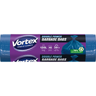 Пакеты для мусора Vortex Double Power LDPE многослойные синие 120 л &times; 10 шт-mywater-stage.wvts.xyz