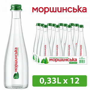 Вода "Моршинская" 0,33 л слабогазированная (стекло) — фото 1
