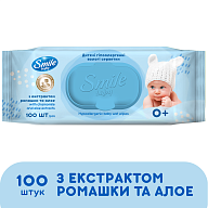 Салфетки влажные  Smile Baby Экстракт ромашки и алоэ 100 шт-4-mywater-stage.wvts.xyz