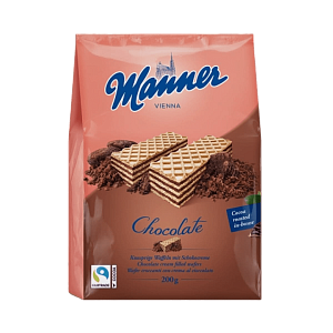 Вафлі Manner Chocolate з шоколадним кремом 200 г — фото 1