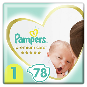 Подгузники Pampers Premium Care Размер 1 (2-5 кг), 78 шт — фото 1