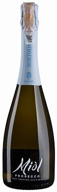 Вино Bortolomiol Miol Prosecco Treviso виноградное натуральное игристое экстра‑сухое белое 0,75 л — фото 1