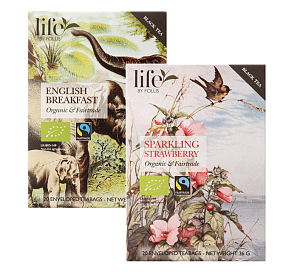 Набір Life by Follis чай чорний Англійський сніданок органічний 20 х 2 г + чай чорний з ароматом Шампанське-Полуниця 20 х 1,8 г — фото 1