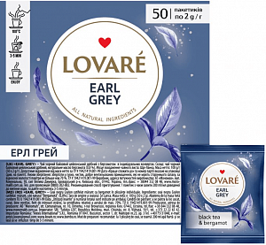 Чай Lovare Earl grey (50 пак) — фото 1
