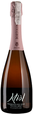 Вино Bortolomiol Miol Ros&eacute; Prosecco DOC Treviso Brut Millesimato виноградное натуральное игристое брют розовое 0,75 л — фото 1