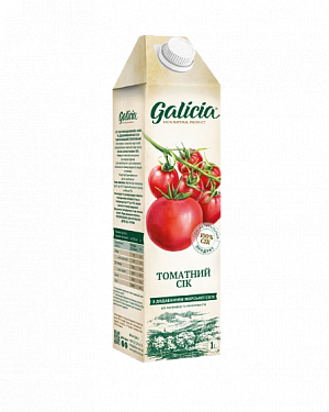 Сік Galicia  Томатний з м&rsquo;якоттю та сіллю 1 л — фото 1