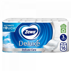Туалетная бумага Zewa Deluxe трехслойная 16 рулонов — фото 1