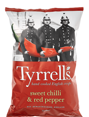 Чипсы картофельные Tyrrell's со сладким чили и красным перцем 150 г — фото 1
